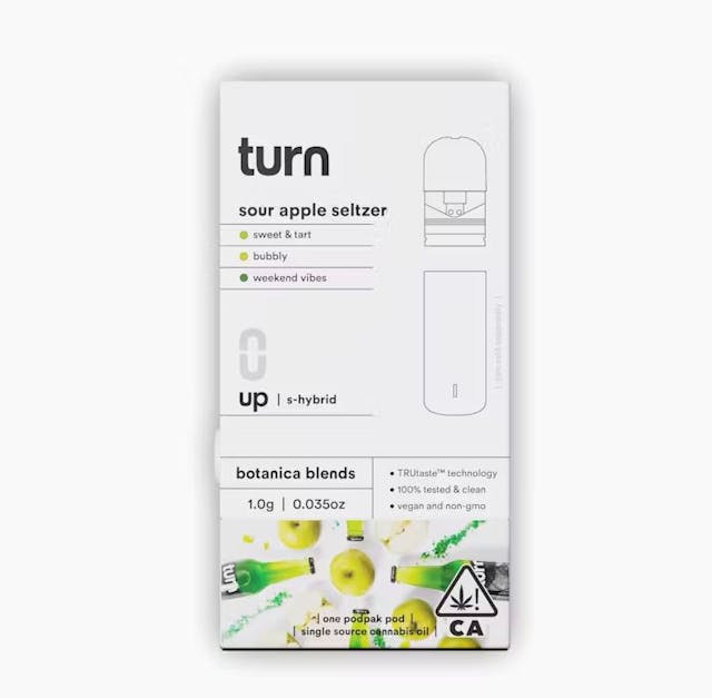 Photograph of product: Sour Apple Seltzer 'Turn Up' Pod 1g - 