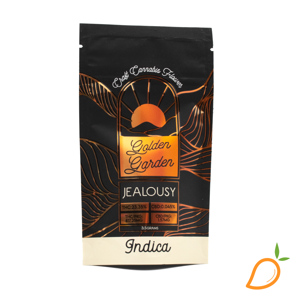 Photograph of product: 3.5g Jealousy Prepackaged Flower Golden Garden