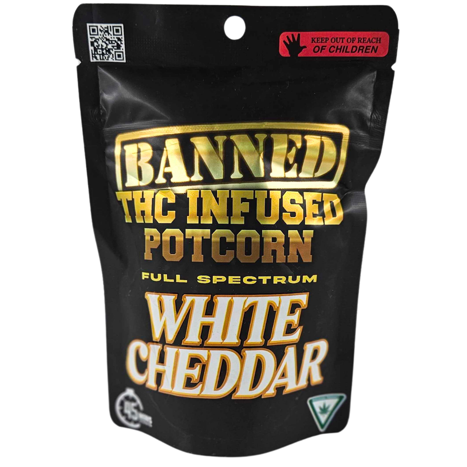 Photograph of product: BANNED | Edible | Baked Good | White Cheddar Potcorn | 200mg