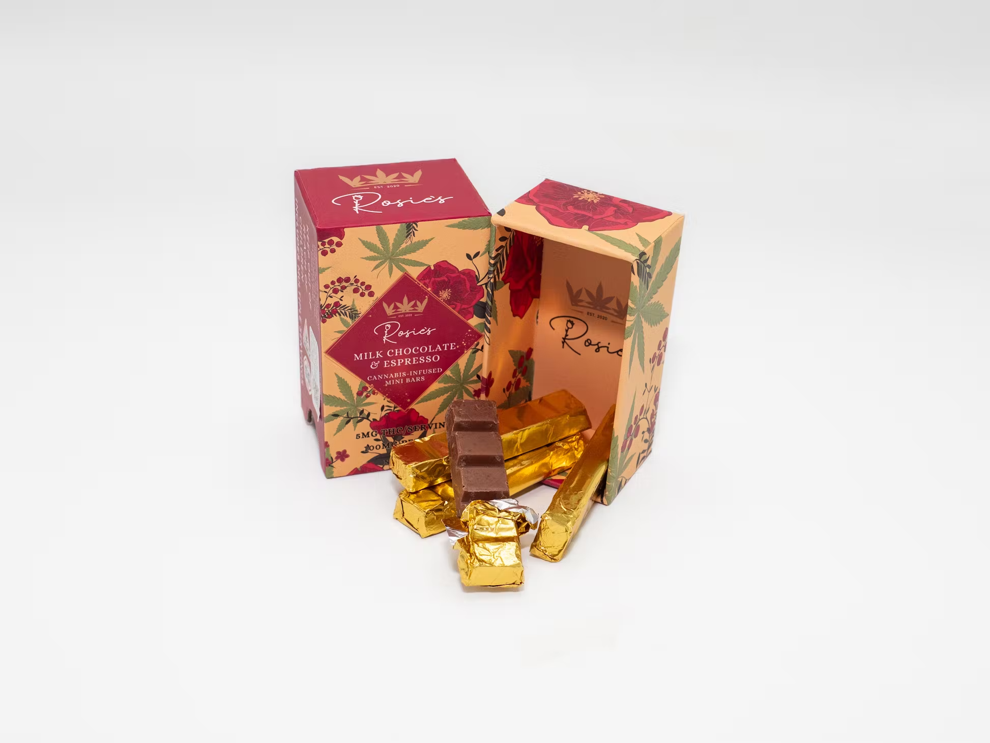 Photograph of product: HIGH POTENCY | Milk Chocolate & Espresso Mini Bars | 4 pieces / 5 servings per bar