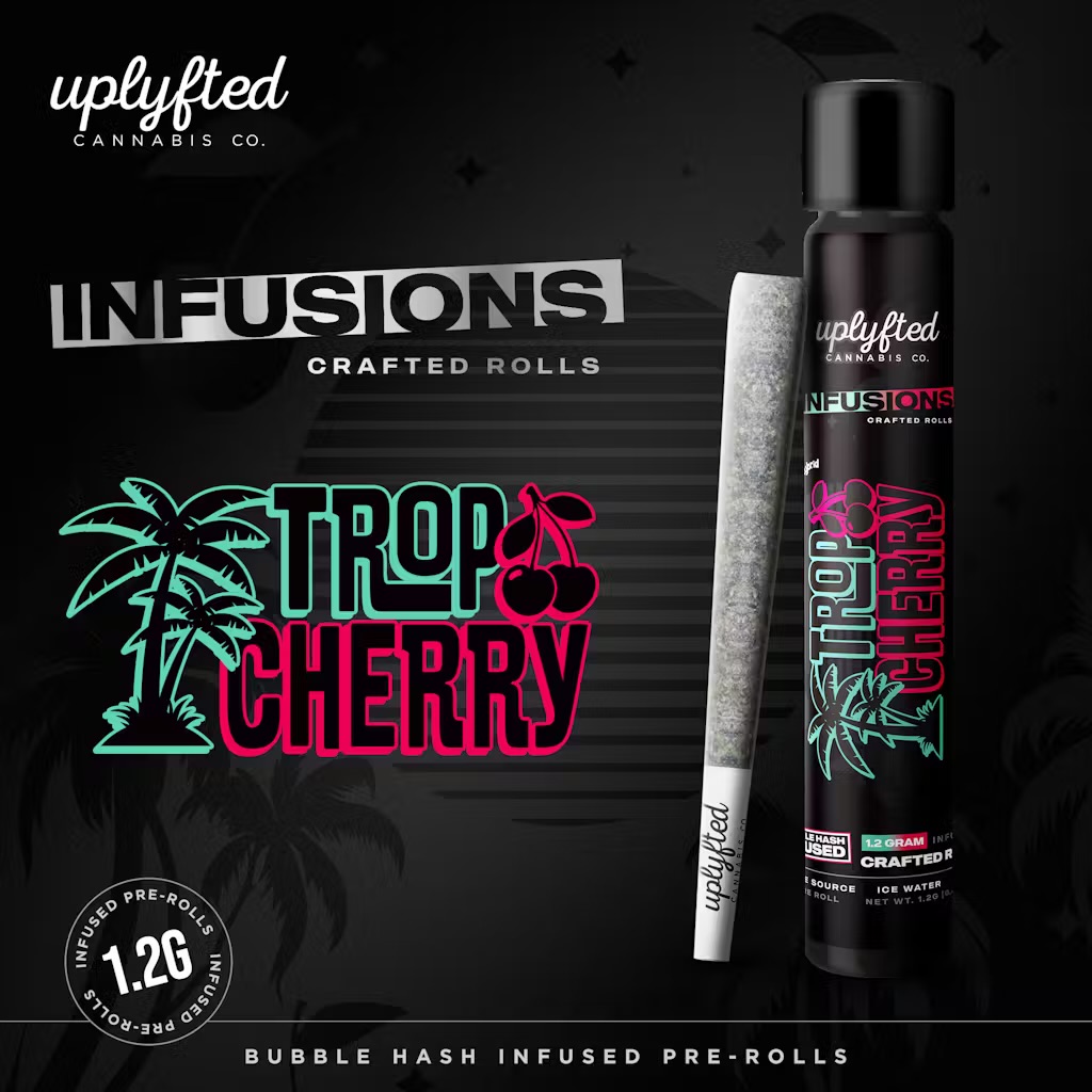 Photograph of product: AU Uplyfted: Trop Cherry Bubble au chocolat Infused Preroll