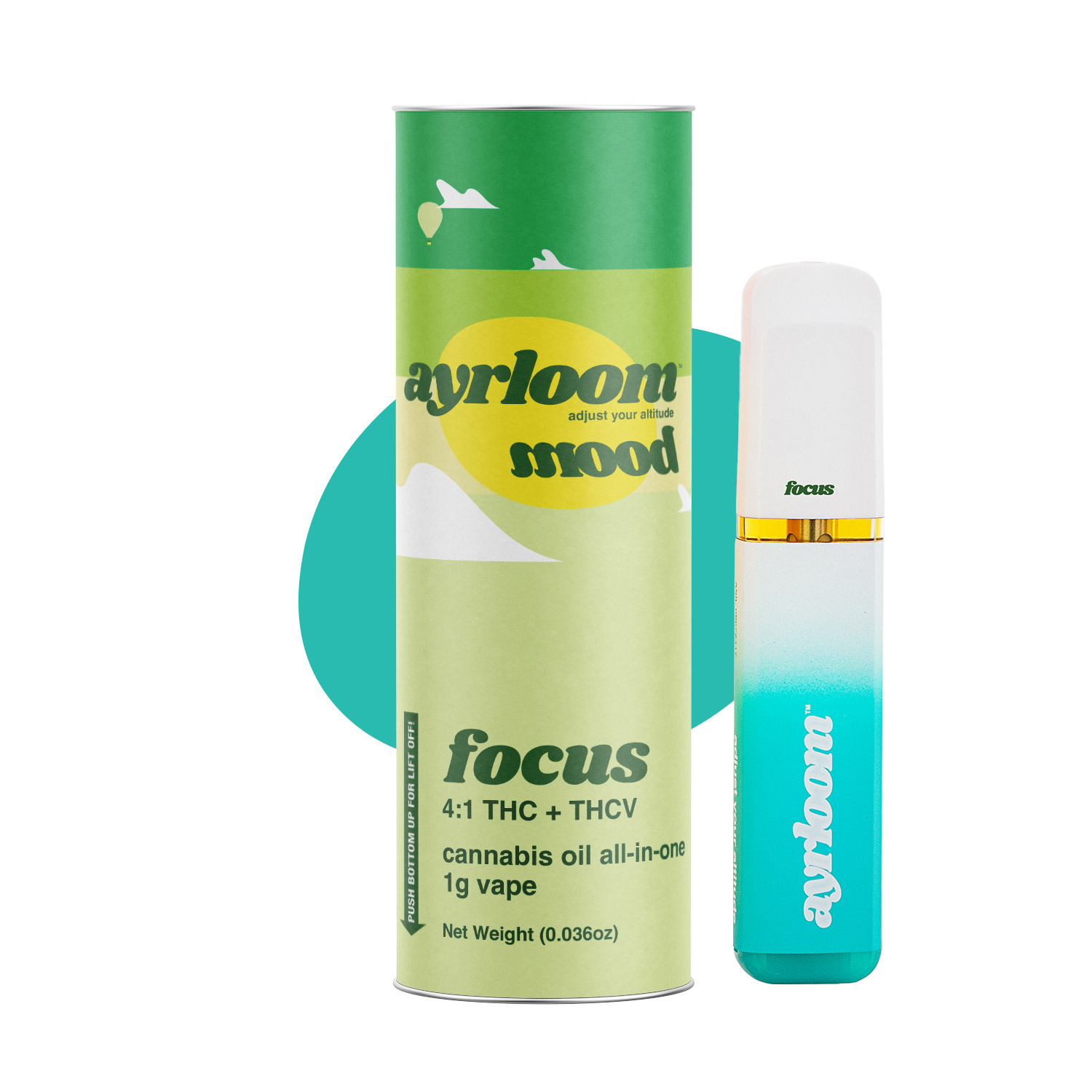 Photograph of Product: Ayrloom | Mood Focus | AIO | 1g | THC : THCV