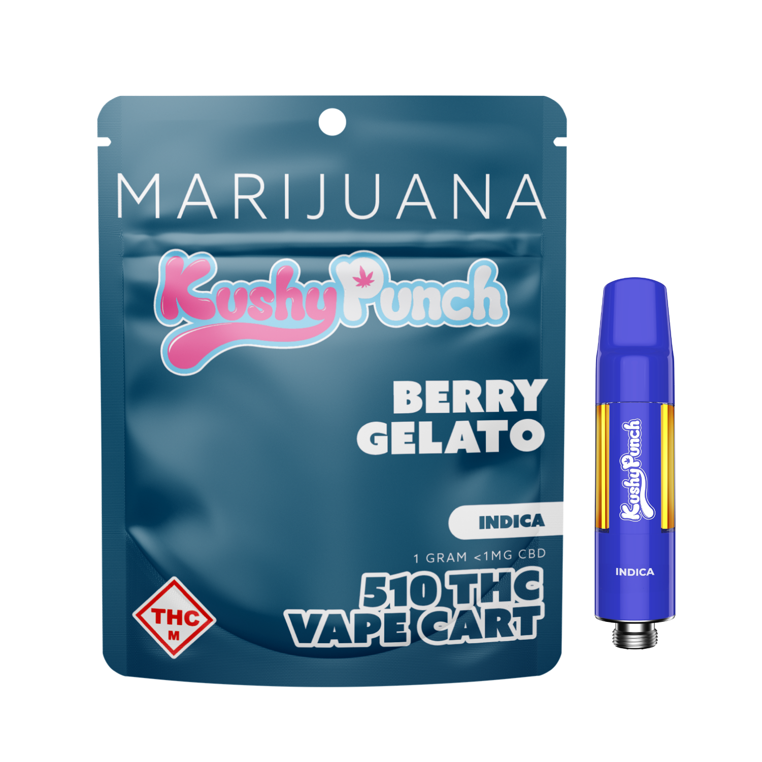 Photograph of product: KUSHY PUNCH - CART DISTILLATE - 1G - BERRY GELATO - Oui'd
