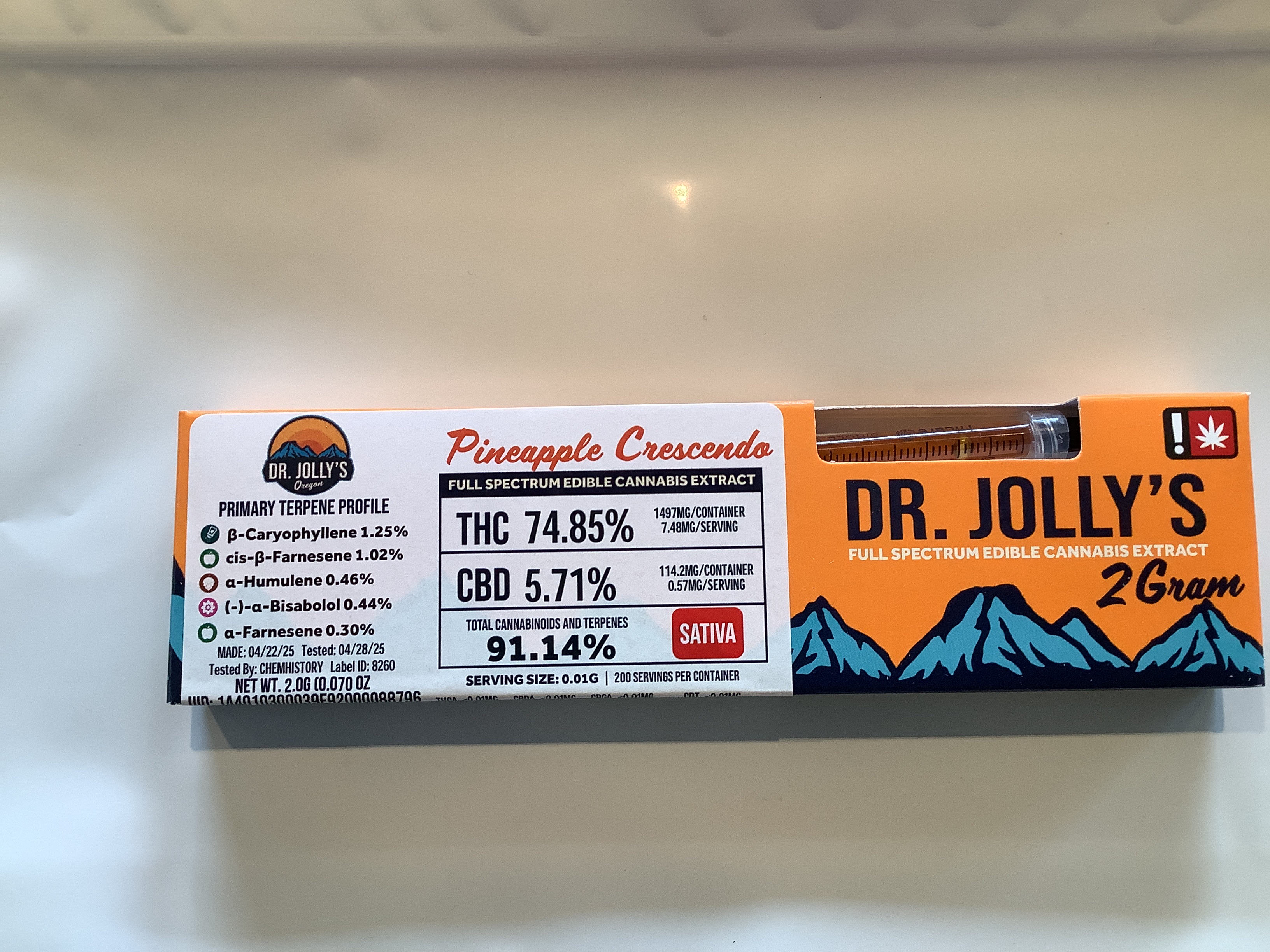 Photograph of product: Dr. Jolly's | PINEAPPLE CRESCENDO RSO | 2g