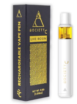 Photograph of product: Society C Cadillac Rainbows Live au chocolat Rosin .5g Disposable Vape