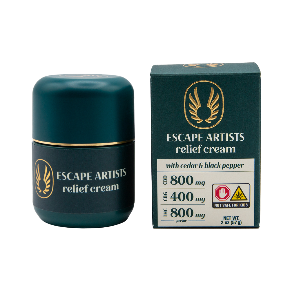 Photograph of product: Escape Artists | Cedar & Black Pepper Relief Cream | 2oz