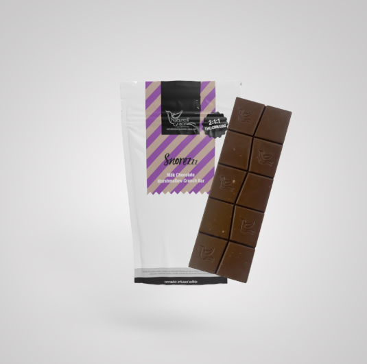Photograph of product: Snorezzz Marshmallow - 2:1:1 (TH-oui/CBD/CBG) | Milk Chocolate Crunch Bar
