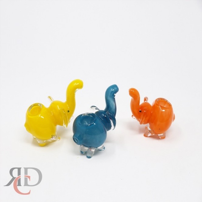 Photograph of product: Glass Pipe - Baby Elephant - Assorted Colors ANML400