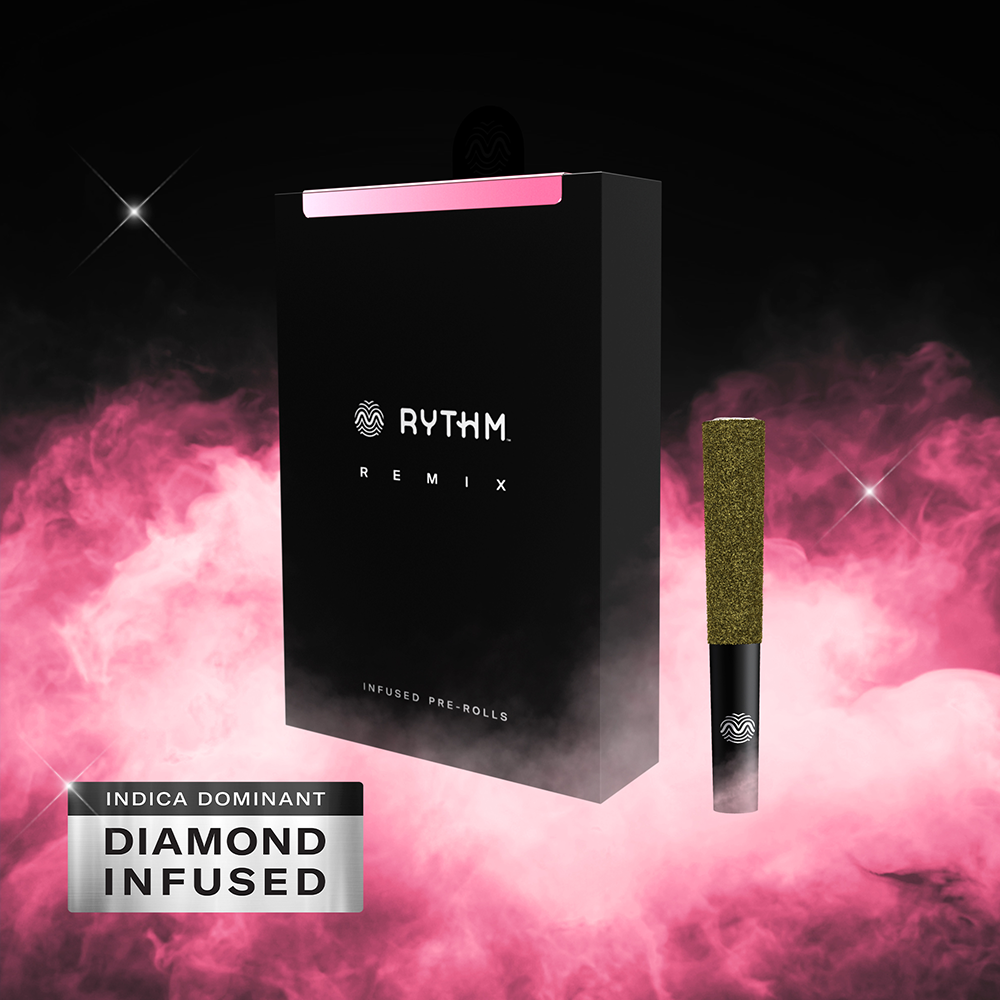 Photograph of product: Blueberry Kush | 0.5g | 5pk Infused Pre-Rolls | RYTHM REMIX