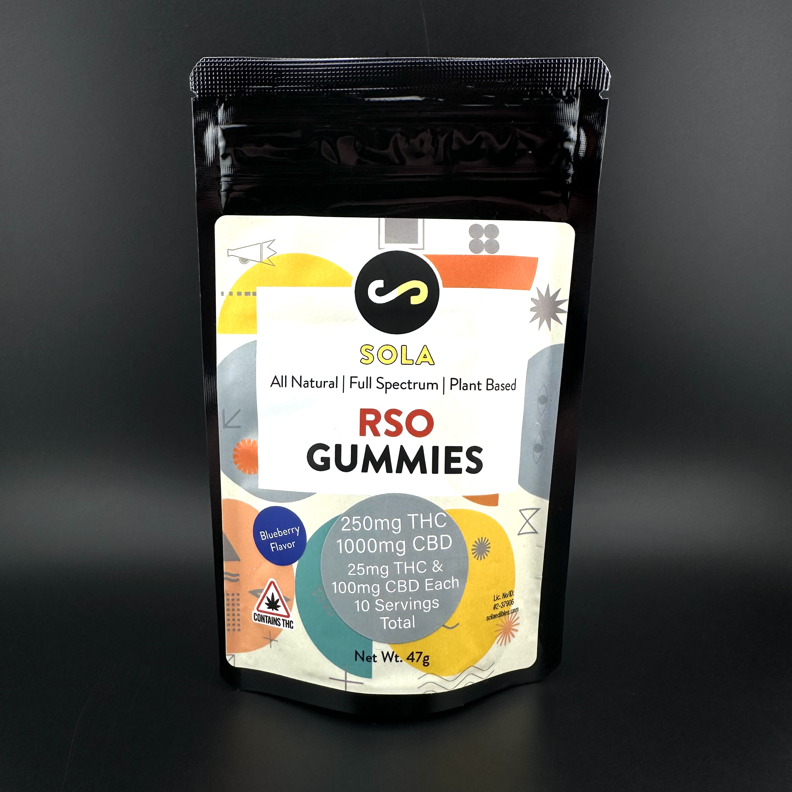 Photograph of product: Blueberry RSO 4:1 Gummies CBD 250mg TH-oui | Sola