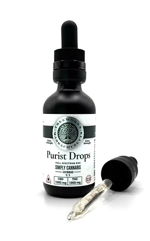 Photograph of product: 1:1 Purist Drops (TH-oui:CBD) - Extra Strength - 1000mg