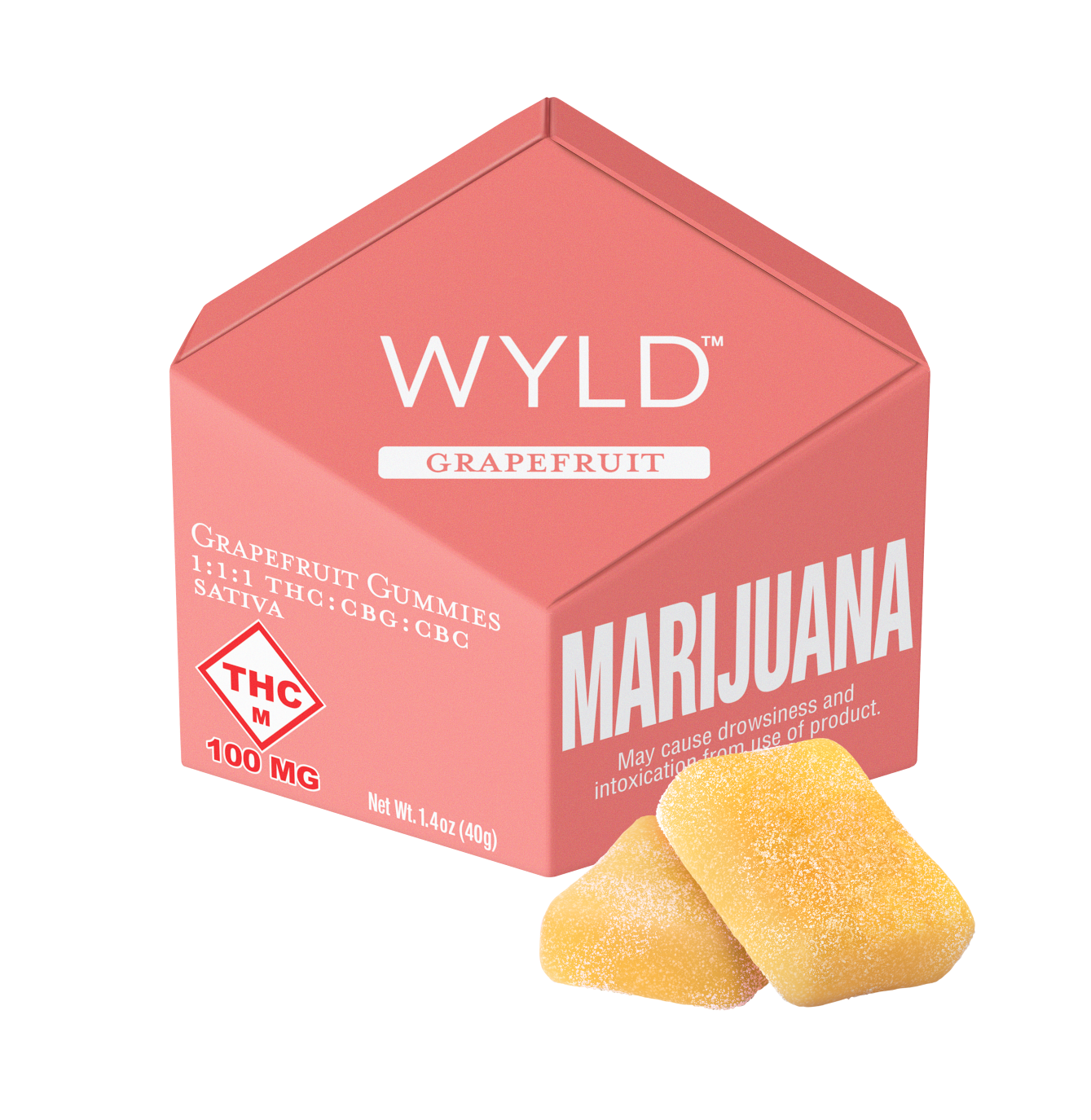 Photograph of product: 100mg Gummies | Grapefruit 1:1:1 TH-oui:CBG:CBC