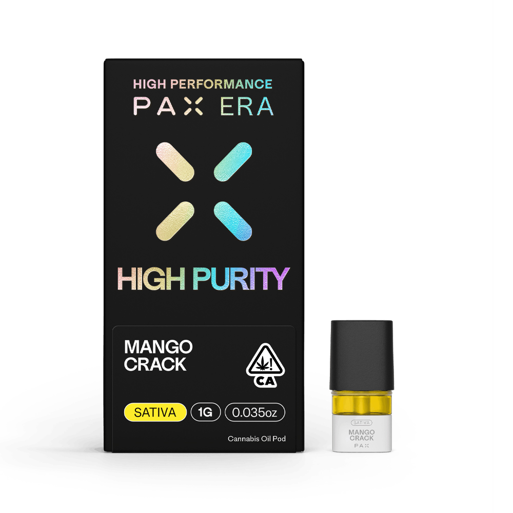 Photograph of product: MANGO CRACK HIGH PURITY TH-oui PAX POD [1 G]