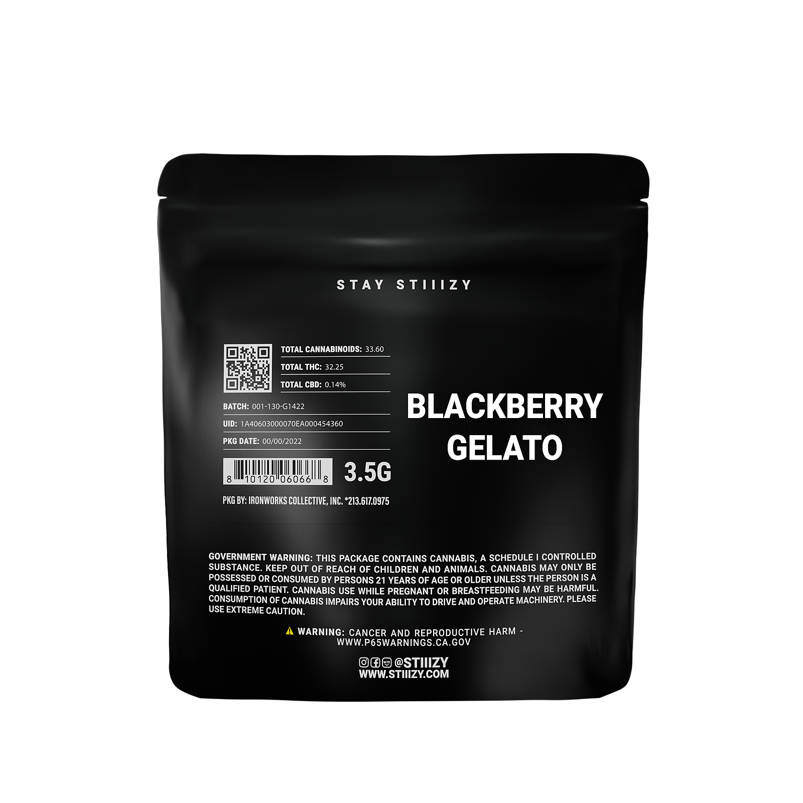 Photograph of product: Black Bag - Blackberry Gelato - Indoor - 3.5g