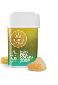 Photograph of product: WANA QUICK PINA COLADA 10PK GUMMIES 100MG