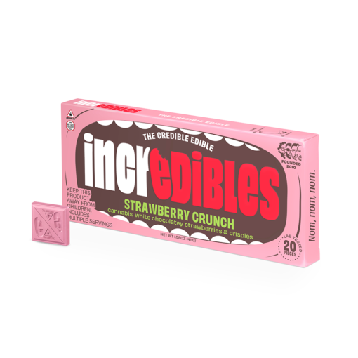 Photograph of product: Incredibles | Strawberry Crunch | 100mg Chocolate Bar