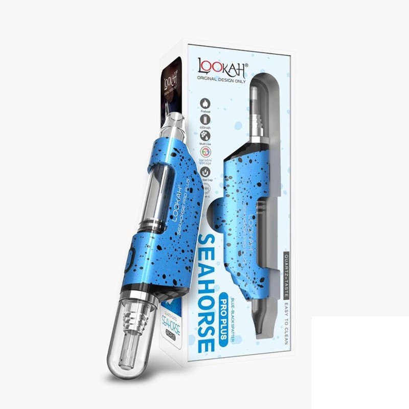 Photograph of product: Lookah Seahorse Pro Plus Blue-Black Spatter