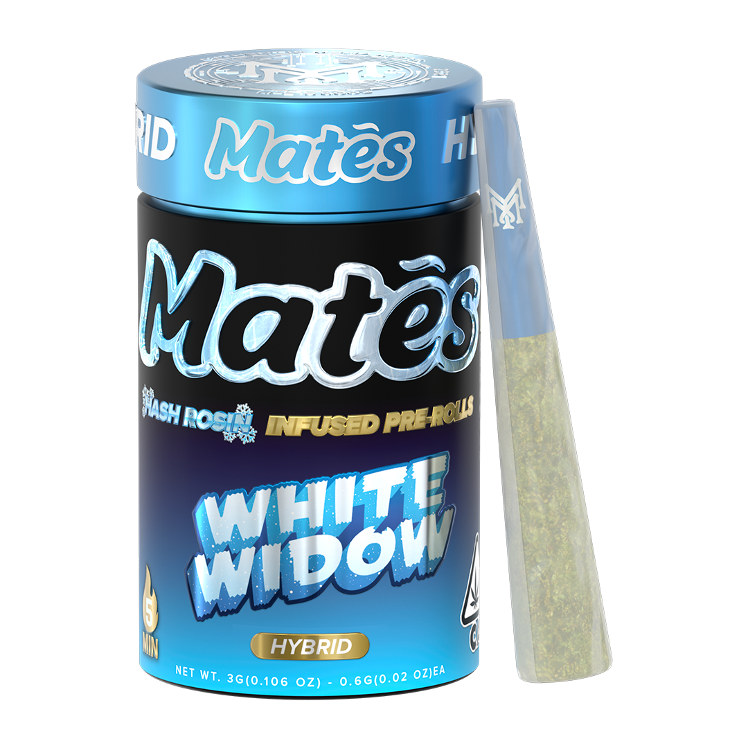 Photograph of product: WHITE WIDOW .6G 5PK ROSIN INFUSED PREROLLS - 3 G - 5 PACK