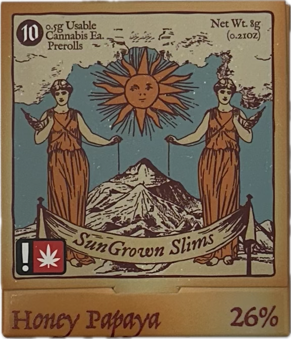 Photograph of product: Honey Papaya Sungrown Slims Pre-Roll 10pk