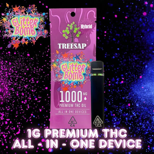 Photograph of product: Treesap 1g AIO Glitter Bomb - 