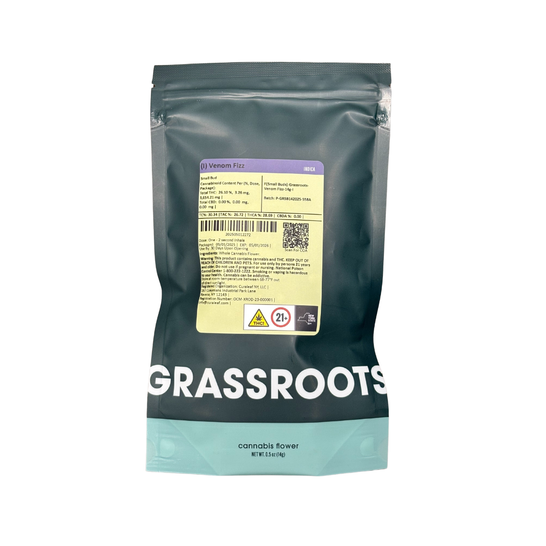 Photograph of product: Grassroots Indoor Flower - Venom Fizz (Oui'd) - 14g