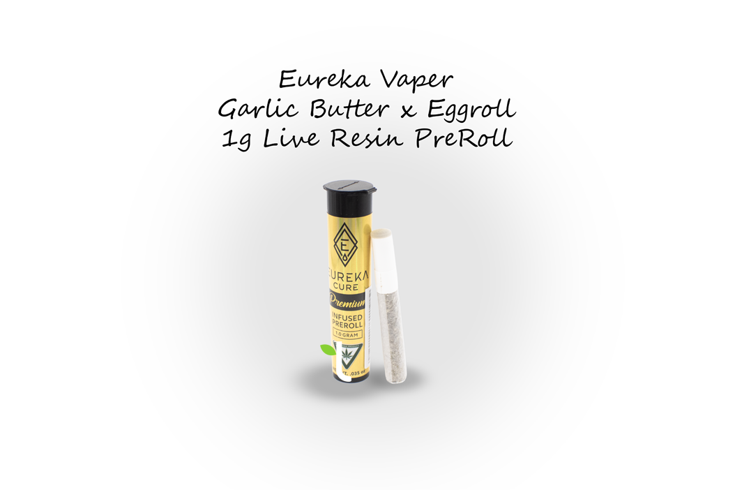 Photograph of product: Eureka Vapor | Garlic Butter x Eggroll Live Resin | Infused Preroll