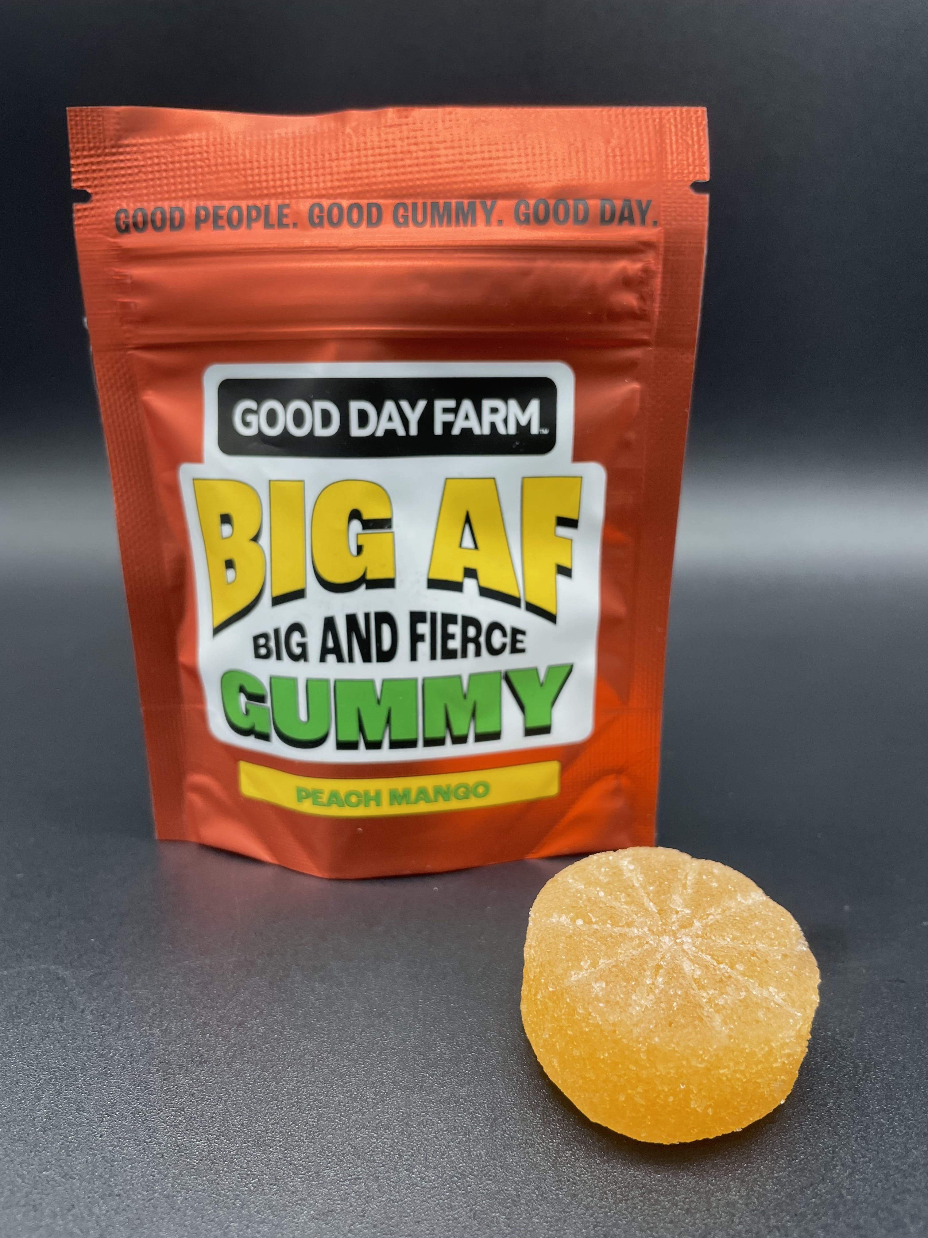 Photograph of product: Good Day Farm Big AF Peach Mango Gummy (100mg)