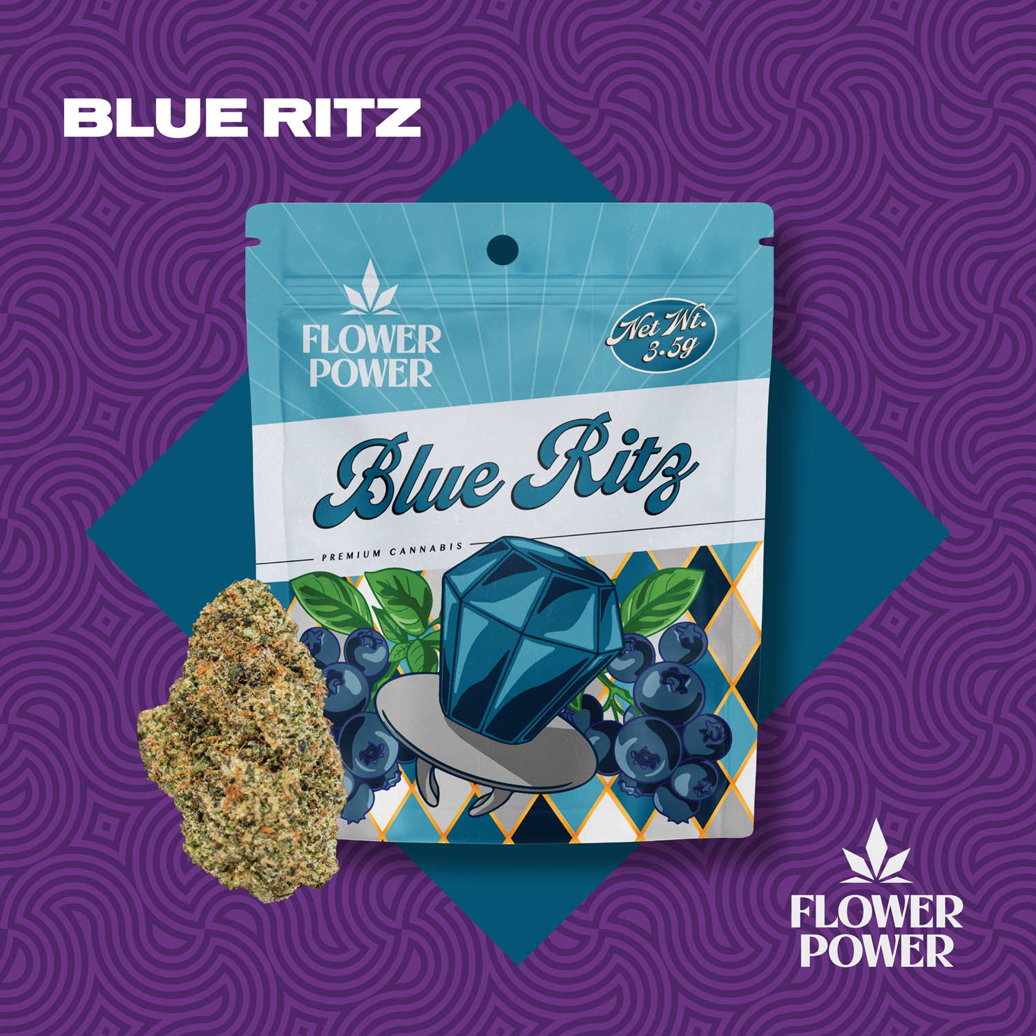 Photograph of product: Blue Ritz - 3.5g