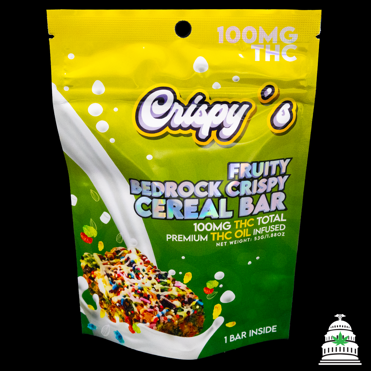 Photograph of product: Fruity Bedrock - 100mg Cripsys Cereal Bar