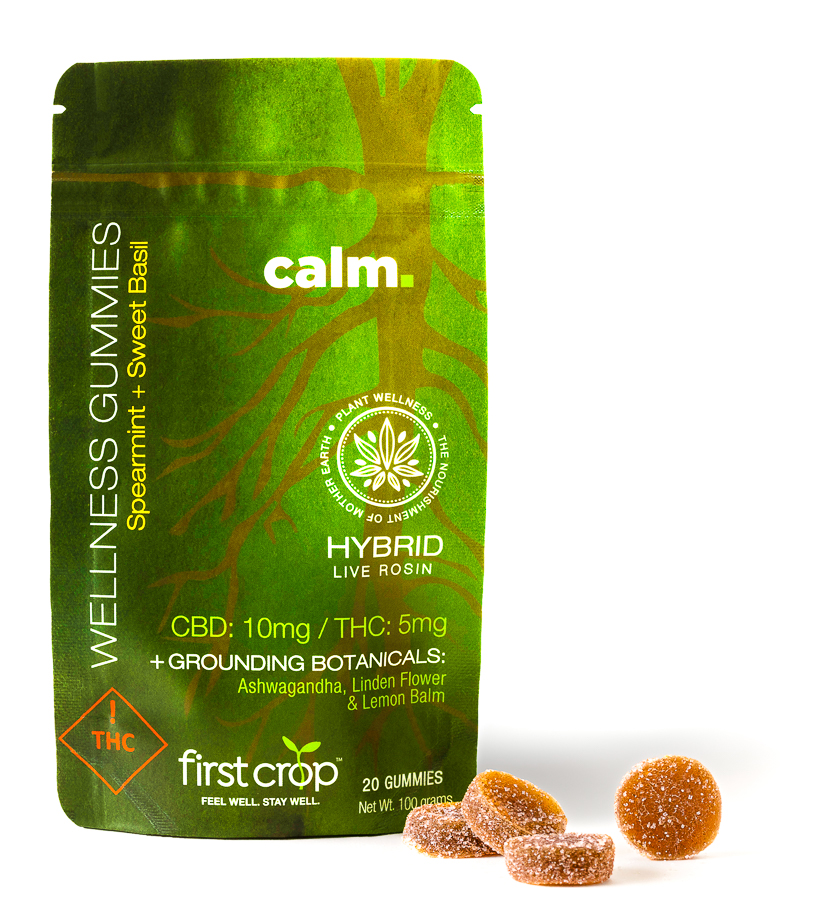 Photograph of product: FIRST CROP | Calm Gummies - 1:1 CBD\TH-oui | 100mg