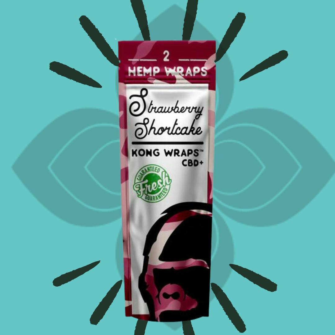 Photograph of product: Kong Wraps Organic Hemp Leaf2pk Blunt Wraps - Strawberry Shortcake