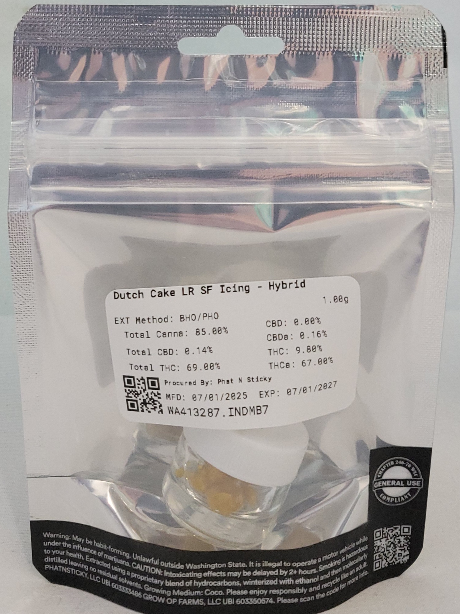 Photograph of product: Dutch Cake | 1g *General Use Compliant*