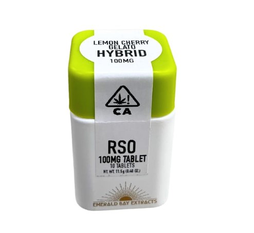 Photograph of Product: Emerald Bay Extracts: (100mg x 10ct) RSO Tablets Hybrid (Lemon Cherry Gelato)