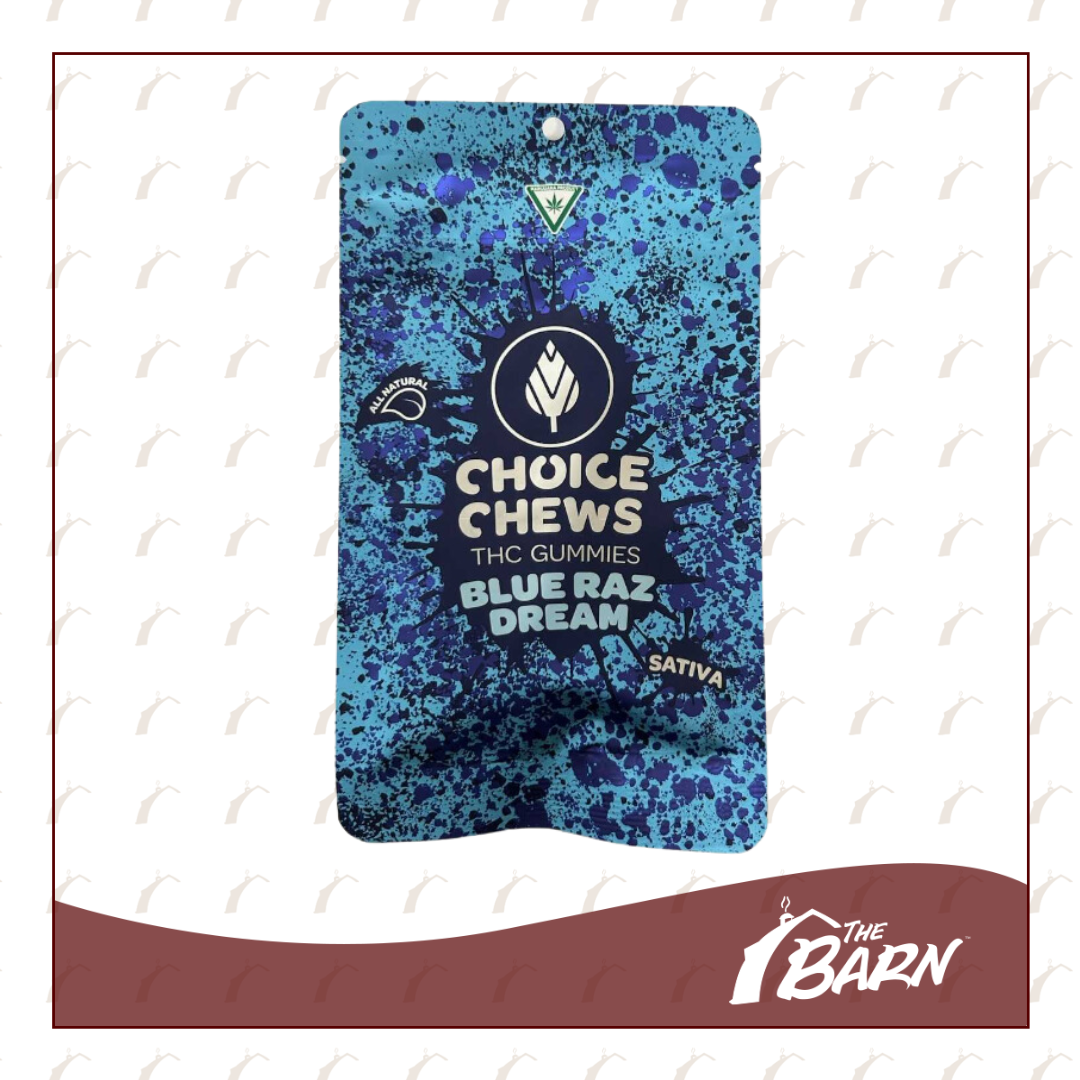 Photograph of product: Choice 100mg Gummies - (S) Blue Raz Dream - REC