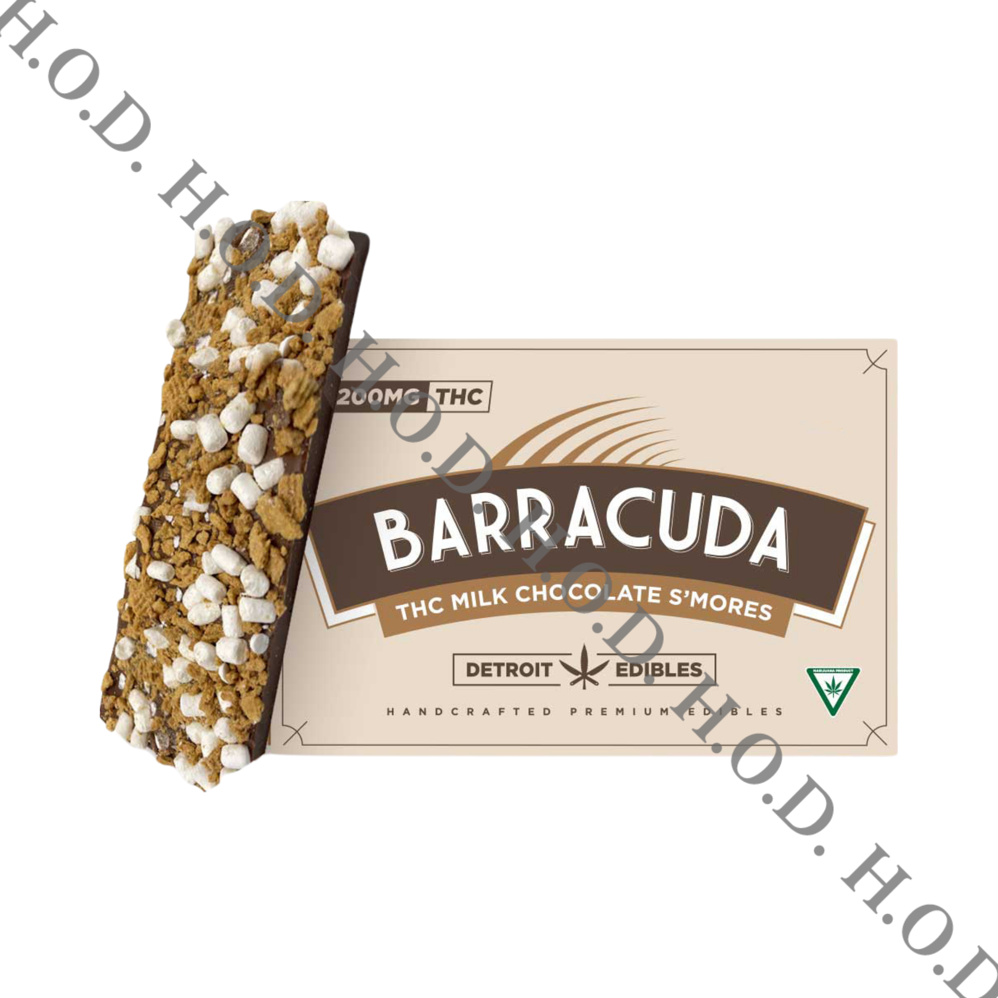 Photograph of product: Detroit Edibles Milk Chocolate S'mores Barracuda Bar 200mg