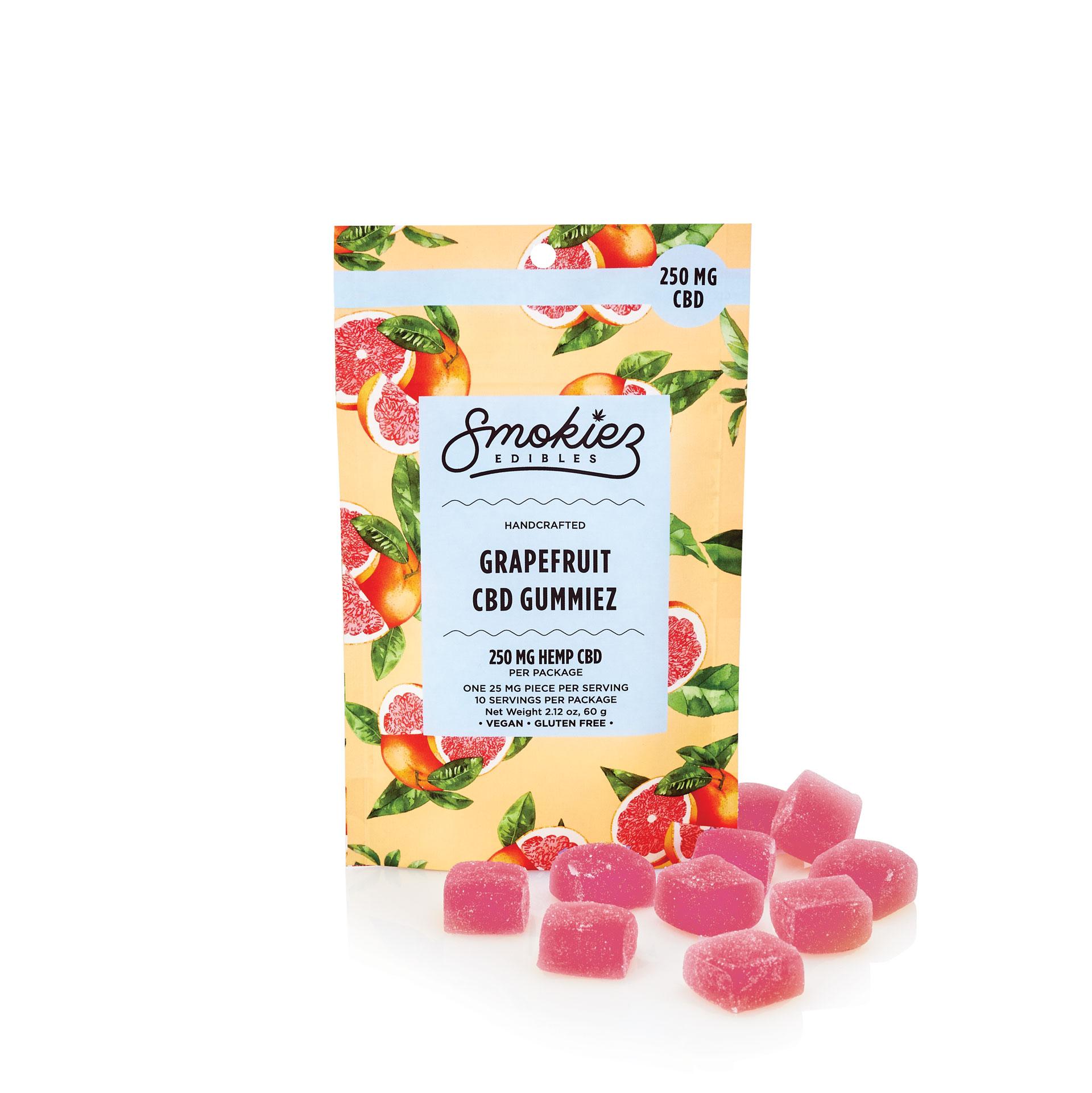Photograph of product: Smokiez-250mg CBD Gummy-Grapefruit