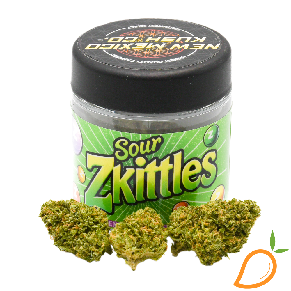 Photograph of product: 3.5g Sour Zkittles Prepacked Flower Desert Peaks