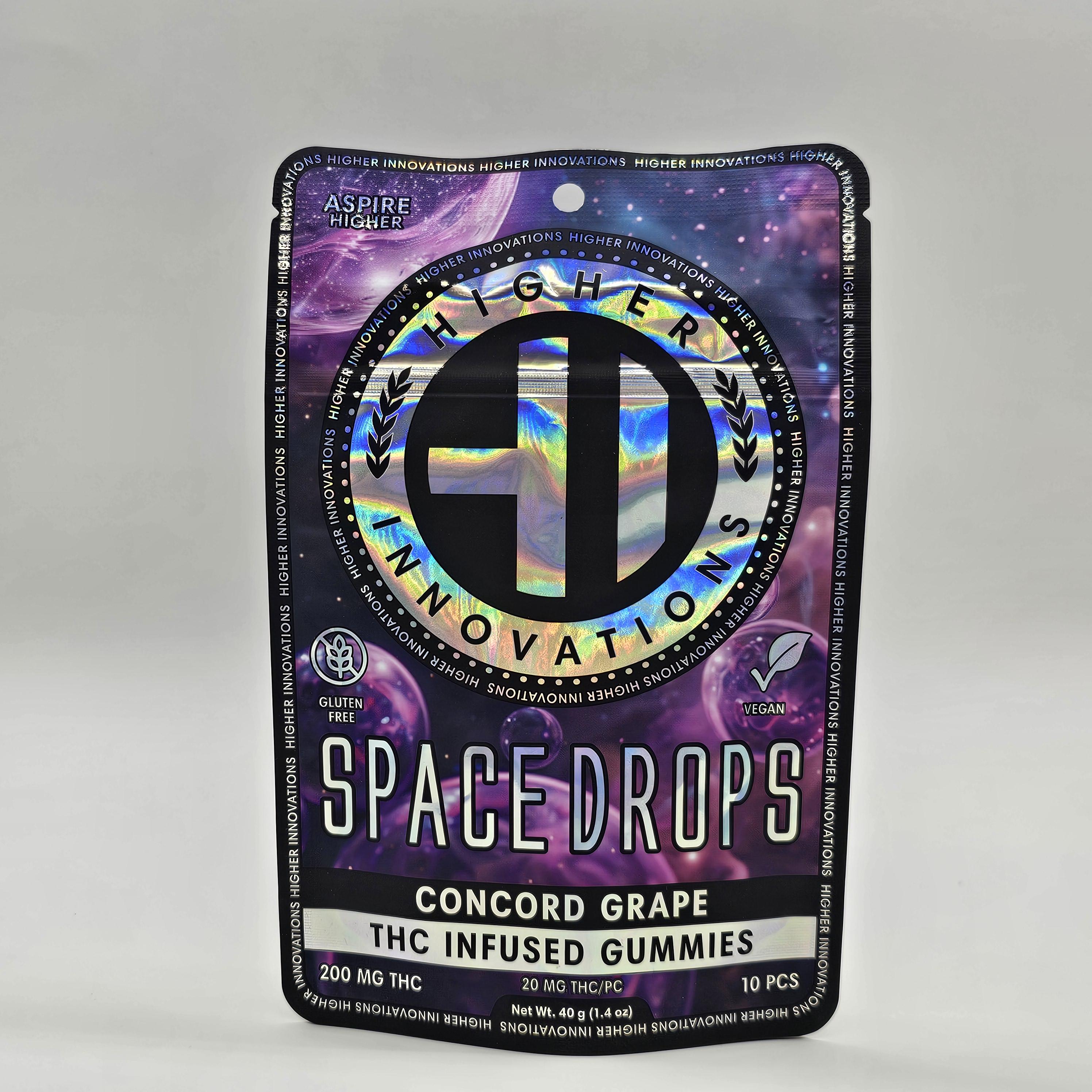 Photograph of product: Space Drops | Gummy | Concord Grape | 200mg