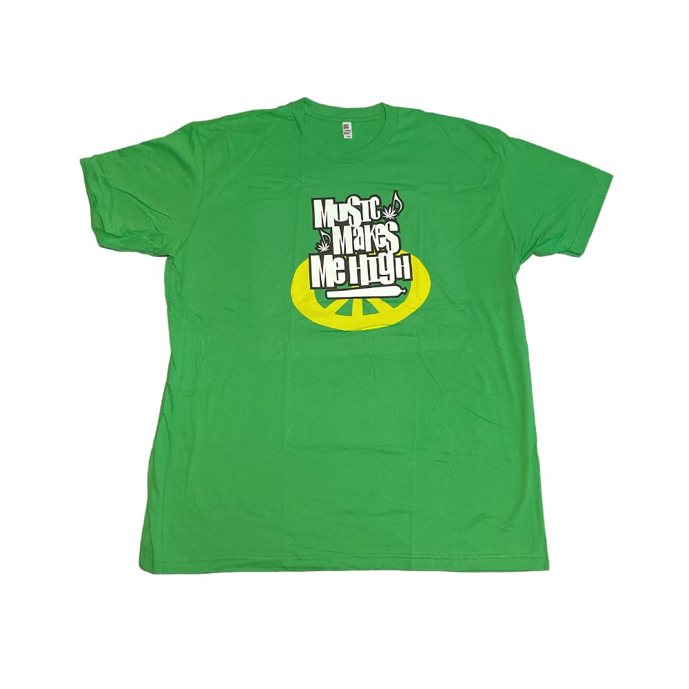 Photograph of product: Tree Shurts "Music Makes Me High" T-Shirt - Green (4XL)