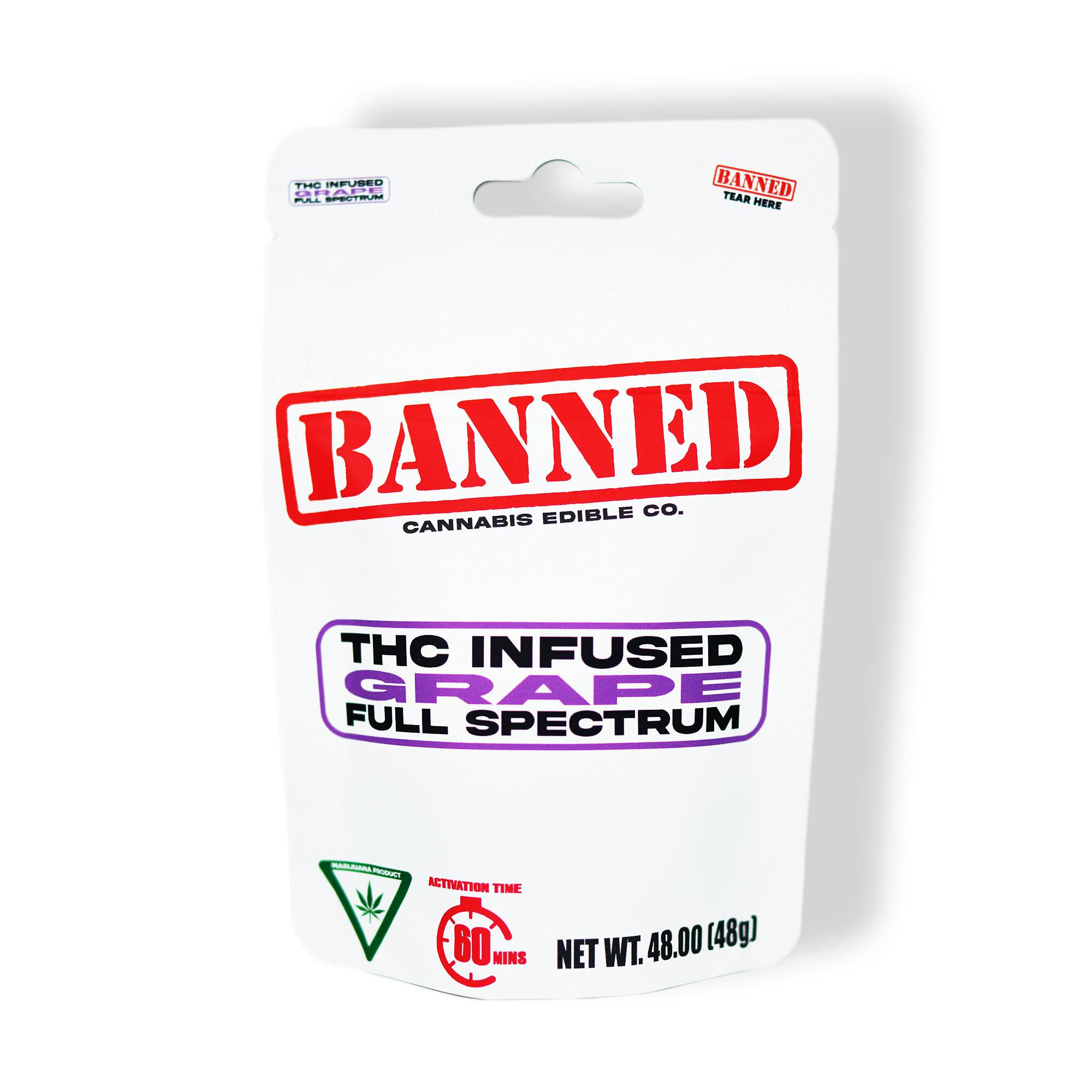 Photograph of product: Banned- Paradise Punch 200mg Nerd Gummies (4x50mg)