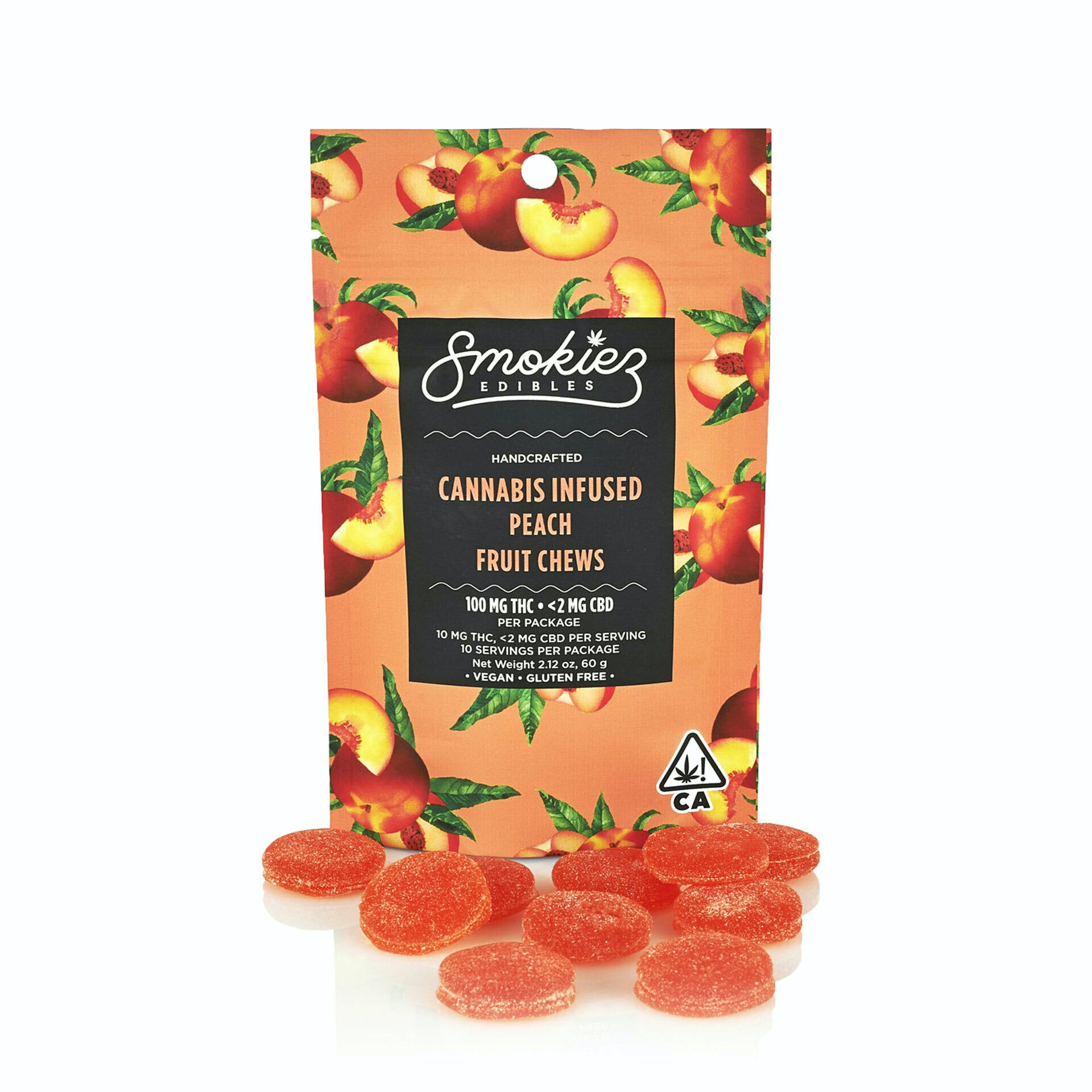 Photograph of product: 100mg Peach TH-oui Gummies 10-Pack