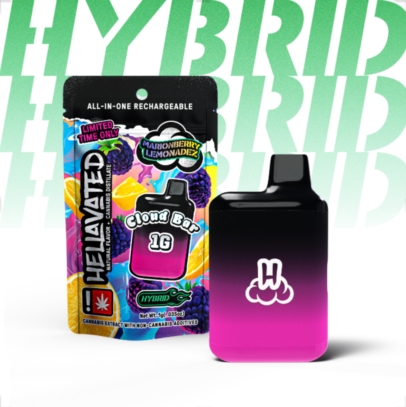 Photograph of product: Hellavated 1g Cloud Bar | Marionberry Lemonadez