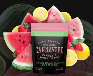 Photograph of product: Cannavore | Strawberry Watermelon Lemonade (H) 1:1 TH-oui/CBG 10pc/100mg Gummies