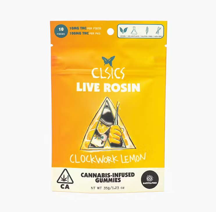 Photograph of product: Clockwork Lemon (10pk/100mg) Rosin Infused Gummies [S]