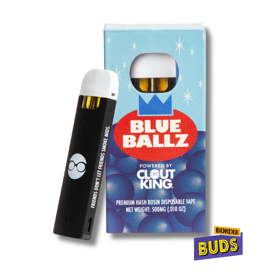 Photograph of product: Blue Ballz | Clout King | .5g | Live au chocolat Rosin Disposable