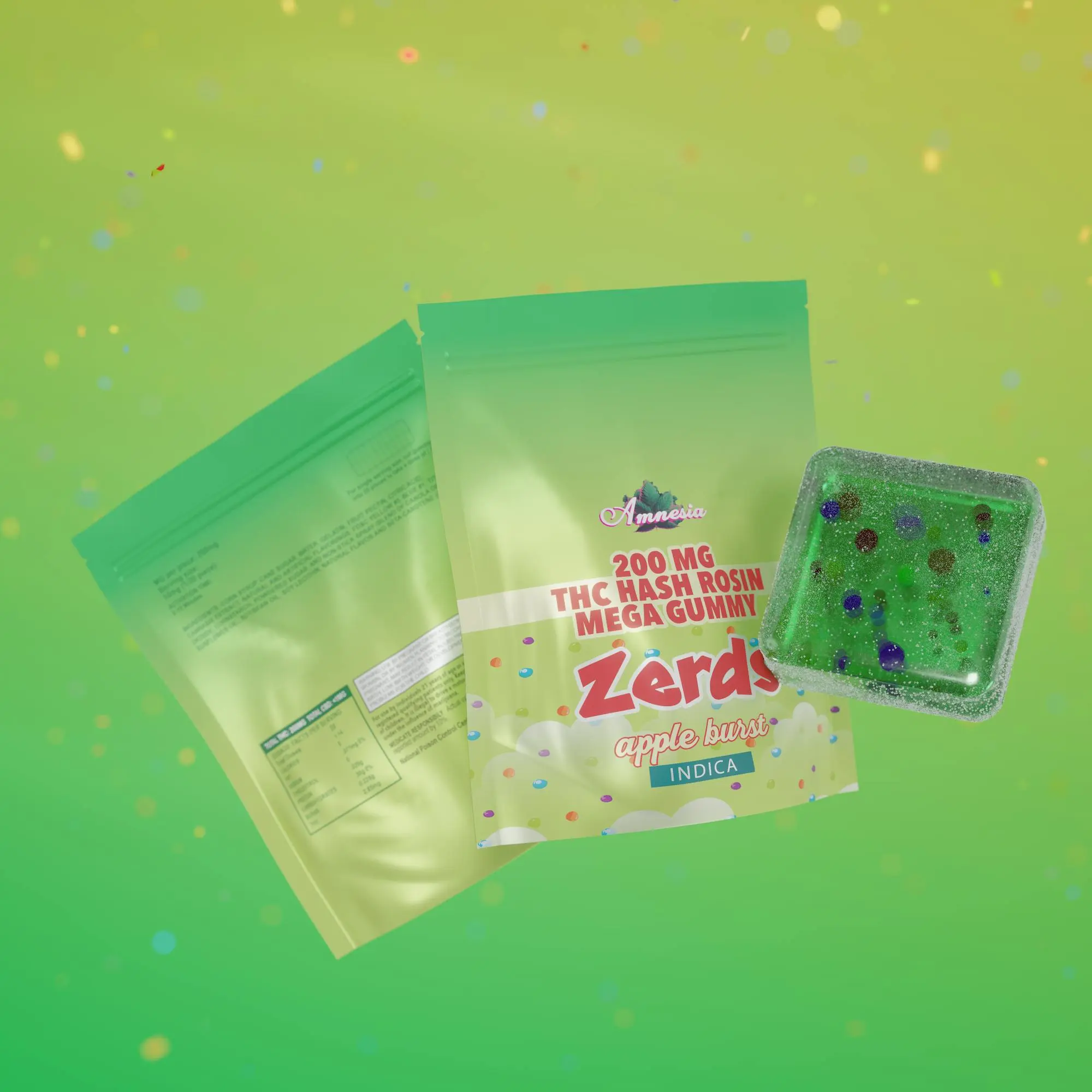 Photograph of product: Amnesia - 200mg Zerds Single - Apple Burst