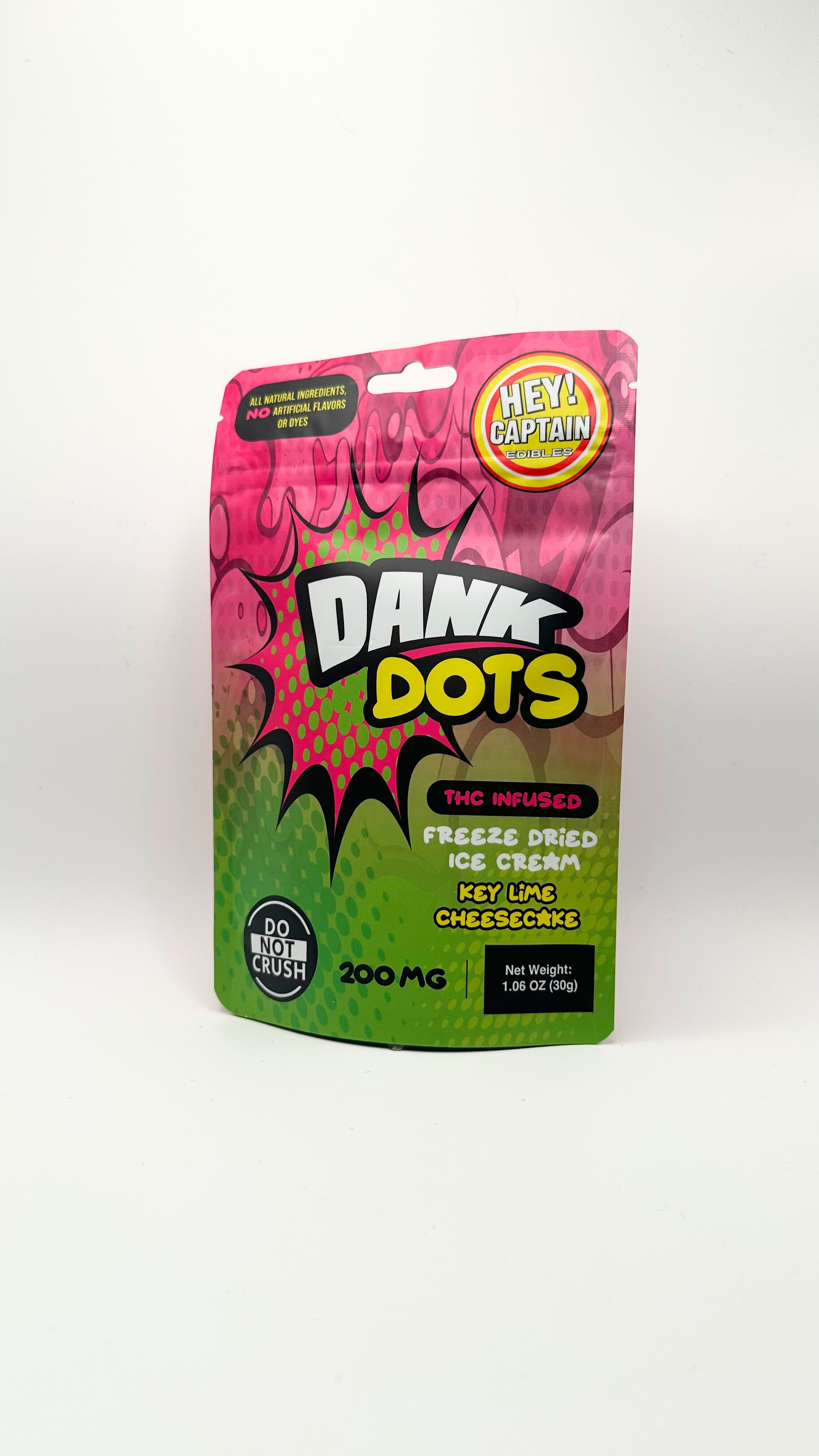 Photograph of product: Hey! Captain - Freeze Dried - 200mg - Dank Dot Key Lime Cheesecake