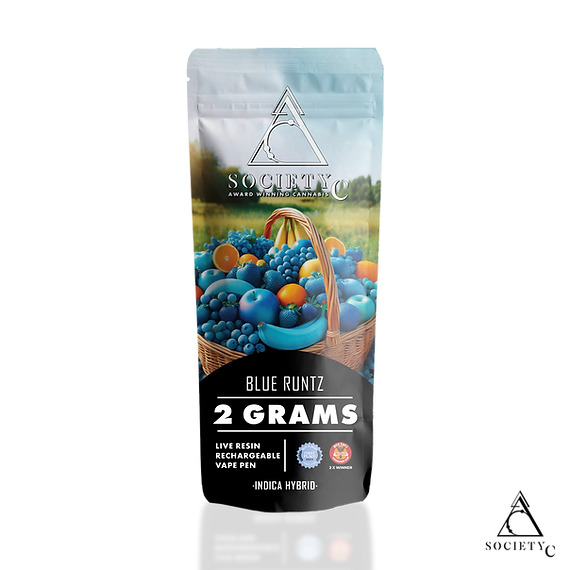 Photograph of product: Disposable - Society C - Blue Runtz Live Resin - (Oui'd Hybrid) - 74.11% TH-oui