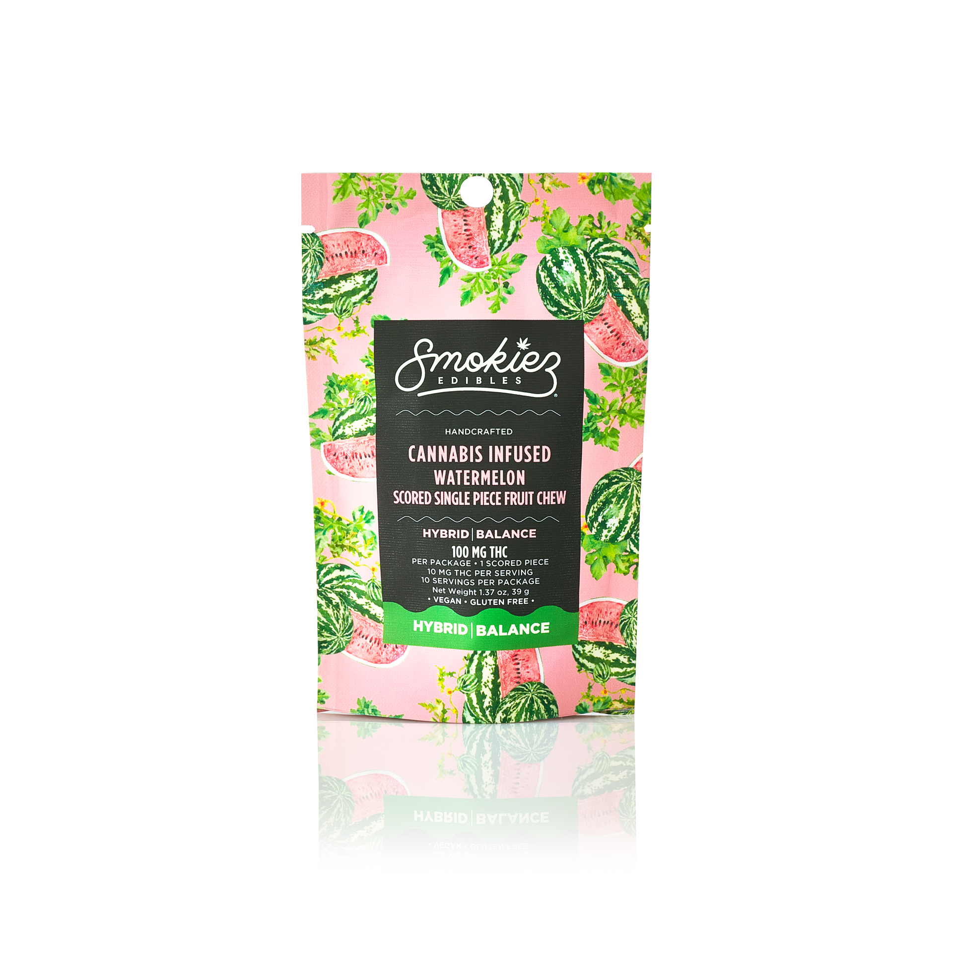 Photograph of product: Sweet Watermelon Fruit Chew 100mg (1-Pack | 100mg Each)