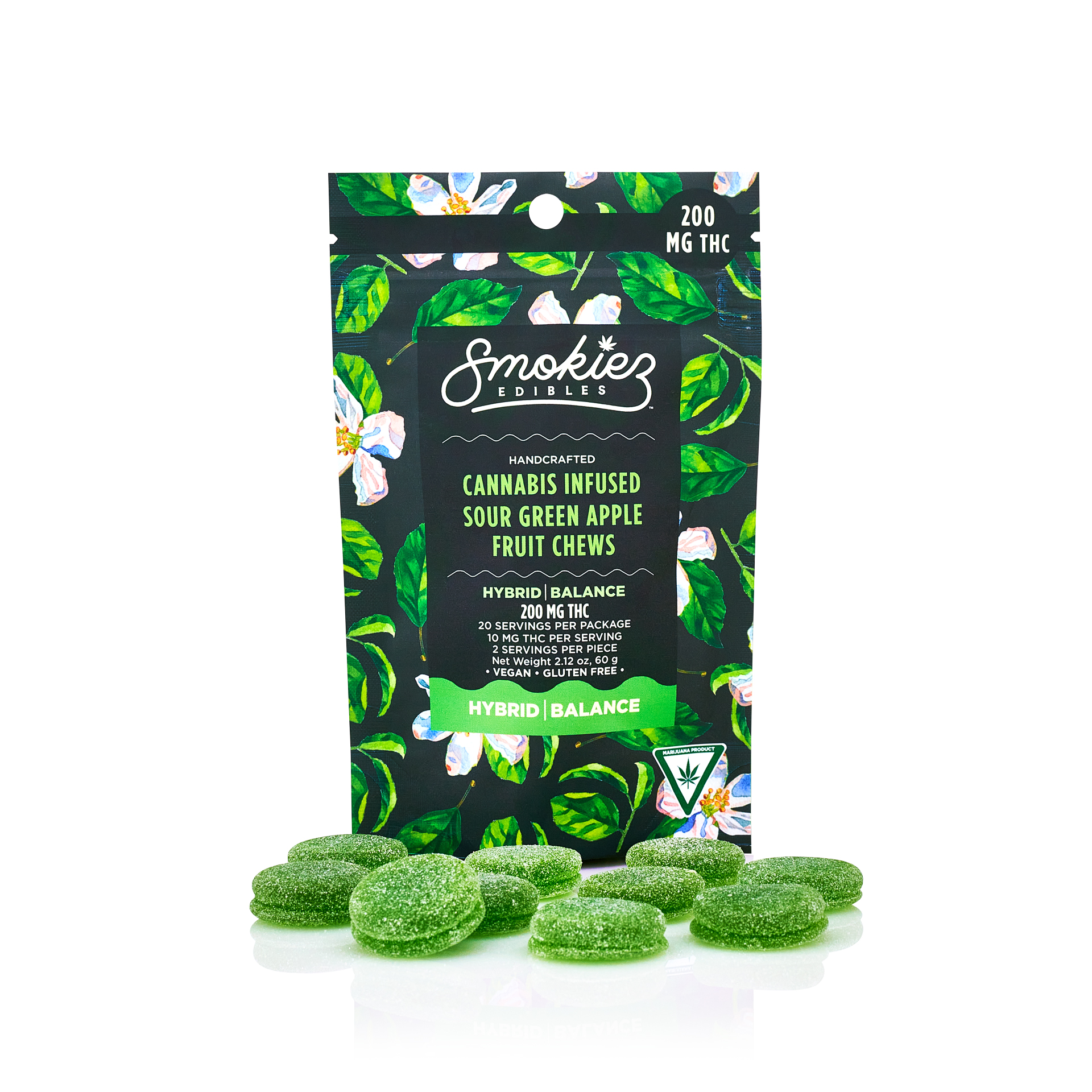 Photograph of product: SMOKIEZ - GUMMIES - SWEET GREEN APPLE - 200MG